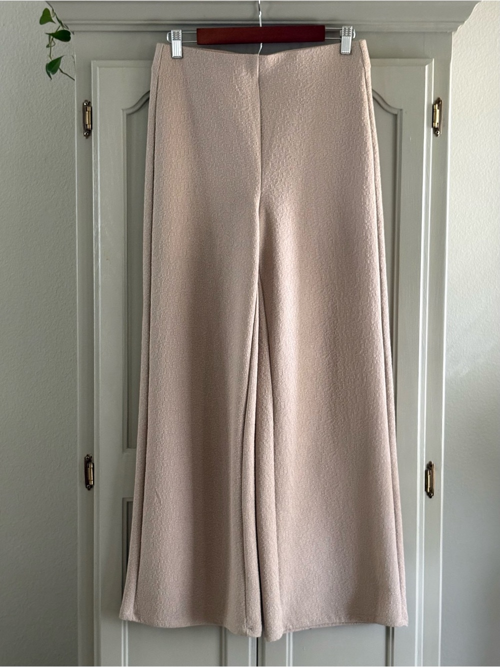 JOIE Wide Leg Textured Knit Pull On Pant |‎ Beige | Size Small